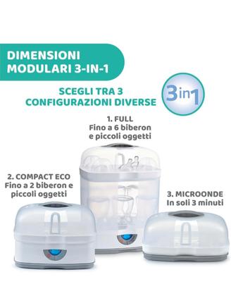 Chicco Sterilizzatore 3 in 1 biberon ciuccio