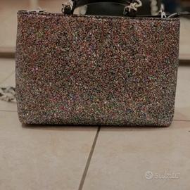 Borsa elegante glitter multicolor con tracolla