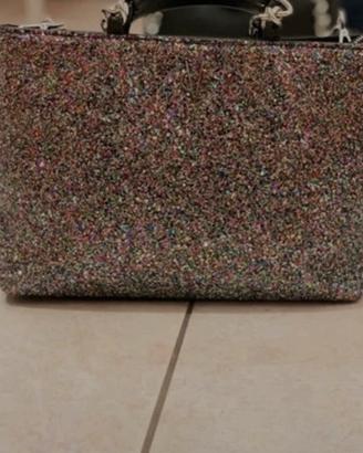 Borsa elegante glitter multicolor con tracolla