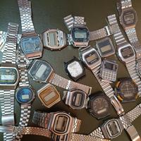 blocco orologi digitali vintage