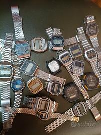 blocco orologi digitali vintage
