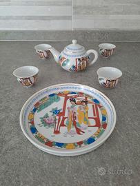 servizio sakè cinese teiera piatto bicchierini