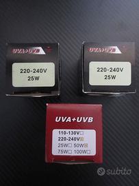 Lampade alogene UVA + UVB per terrario