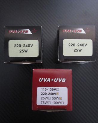 Lampade alogene UVA + UVB per terrario