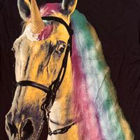 Maglietta nera con unicorno