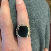 Anello nove 25 in argento e pietra onice