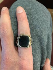 Anello nove 25 in argento e pietra onice