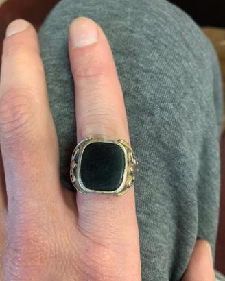 Anello nove 25 in argento e pietra onice