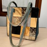 Borsa in jeans e pelle Nikko’s