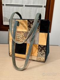 Borsa in jeans e pelle Nikko’s