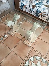 Tavolino da salotto marmo e vetro
