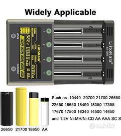 Carica batterie nuovo LITIO e Ni-CD/Ni-Mh Liijtoka