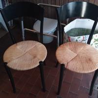 sedie legno con seduta impagliata