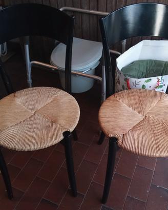 sedie legno con seduta impagliata