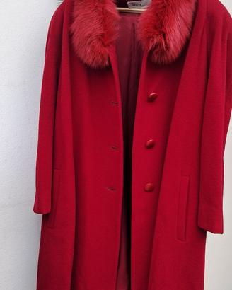 Cappotto rosso Tasca Made in Italy – lana vergine