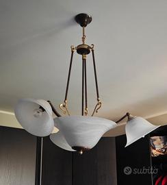 Lampadario moderno in ferro battuto 