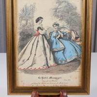 Stampa moda francese 1864 Pardinel incorniciata