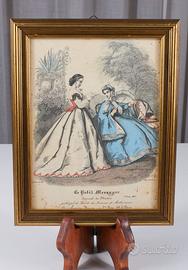 Stampa moda francese 1864 Pardinel incorniciata