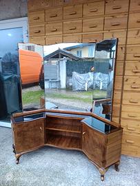 Toelette Art Déco con specchio a tre ante anni '30