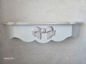 mensola/consolle shabby chic con fiocco 90 cm