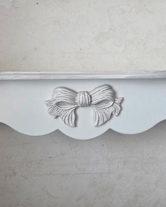 mensola/consolle shabby chic con fiocco 90 cm
