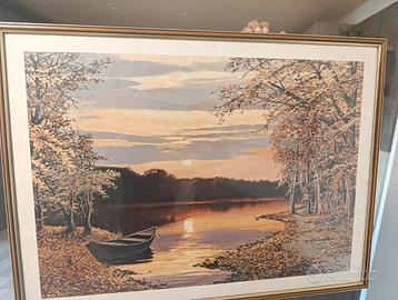 Quadro Paesaggio Autunnale Vintage con Cornice (Ba