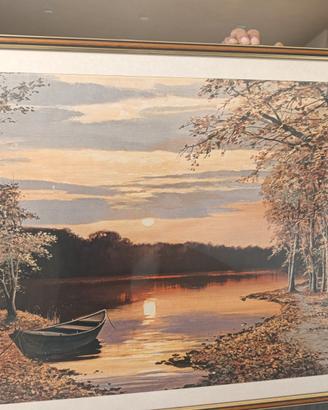 Quadro Paesaggio Autunnale Vintage con Cornice (Ba