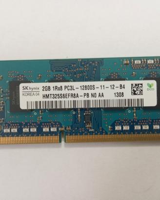 Banco RAM SKhynix 2GB 1Rx8 PC3L 12800S