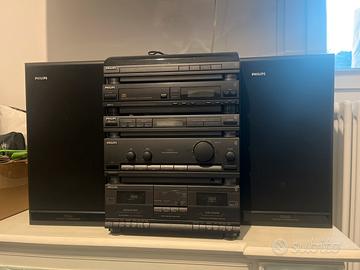 Impianto stereo HiFi Vintage Philips con casse