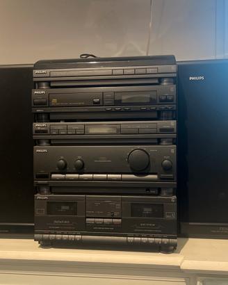 Impianto stereo HiFi Vintage Philips con casse