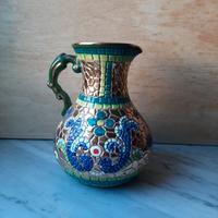 Brocca vaso a mosaico con oro