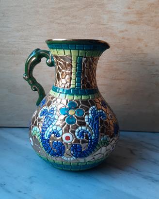 Brocca vaso a mosaico con oro