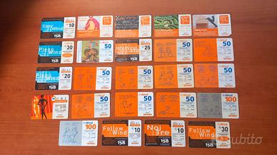 24 Schede Telefoniche Wind Rewind ricariche rare