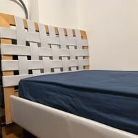 Letto singolo Andromeda in pelle grigio+ Materasso