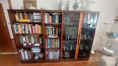 Libreria vetrina mid-century in palissandro