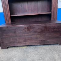 Mobile TV in Legno Massello Scuro con 3 Ante