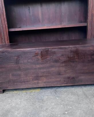 Mobile TV in Legno Massello Scuro con 3 Ante