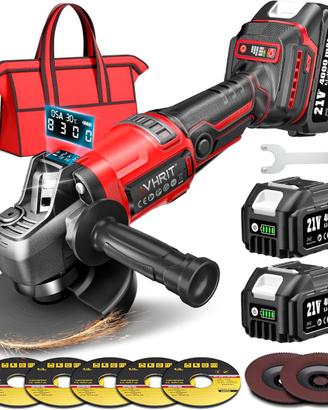 Smerigliatrice angolare 125mm a batteria x2 4Ah