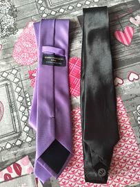  2 cravatte viola e nera 