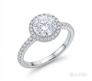 Anello in Argento con Brillante in Moissanite 1 CT