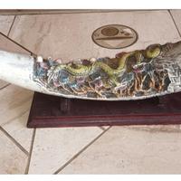 Zanna Scolpita – Dragone Orientale con Base