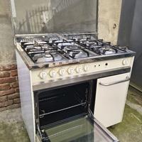Cucina GAS LOFRA Inox Bianca 5 Fuochi Forno Acciai