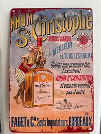 Targa in metallo stile vintage - Rhum francese
