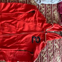 FELPA ABERCROMBIE ROSSA CON CAPPUCCIO