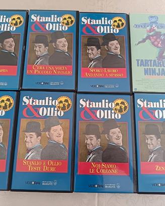 Lotto VHS Stanlio e Ollio + Tartarughe Ninja Vinta