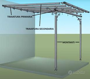 pergola in ferro zincato  3x3 metri