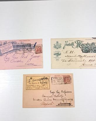 Lotto di 3 cartoline pubblicitarie varie viaggiate