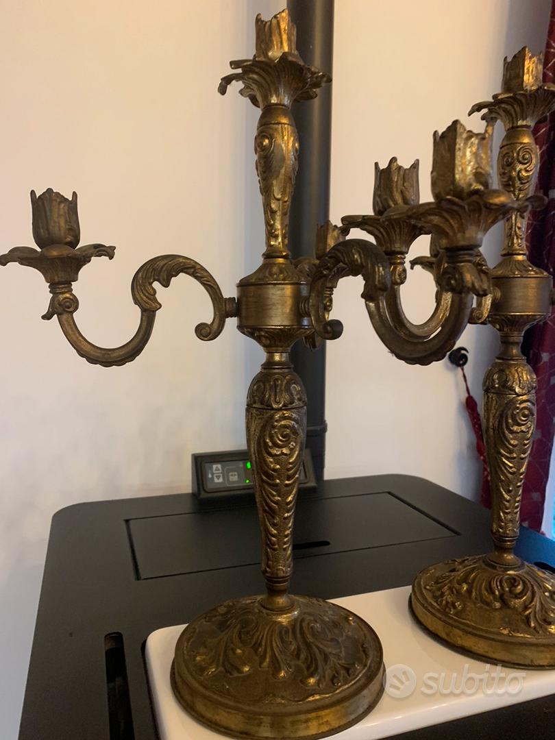 Candelabri antichi grandi altezza 47 in ottone - Collezionismo In vendita a  Roma