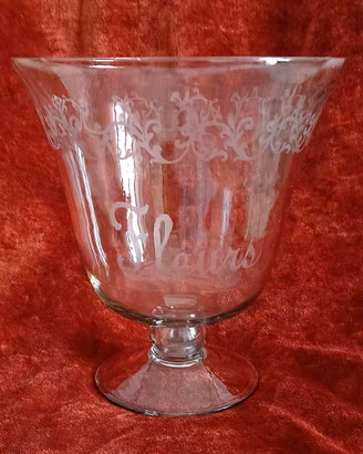 Elegante vaso/portabonbon in cristallo decorato