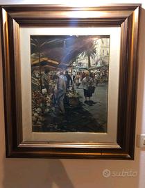 Quadro con pittura olio su tela 